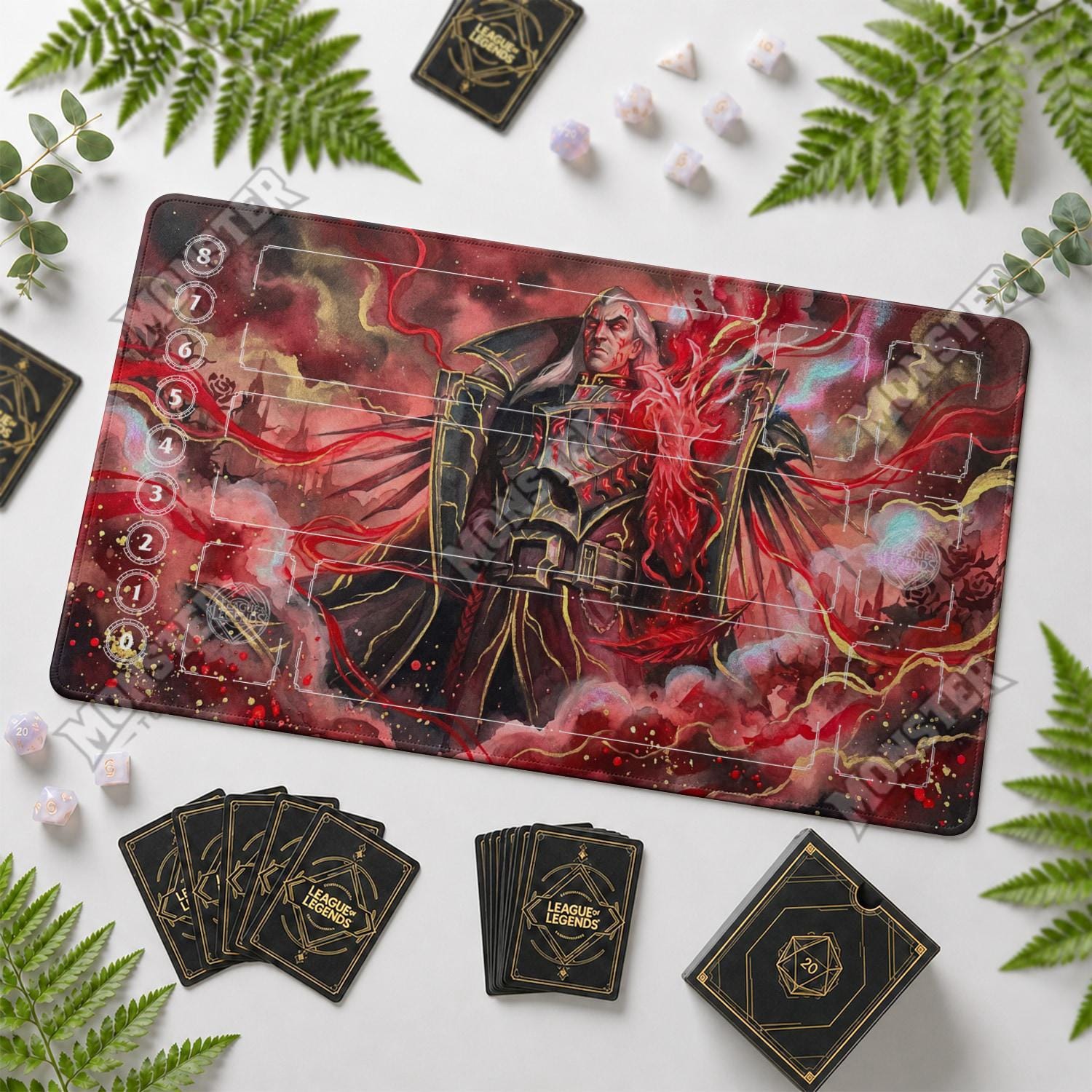 寒波亭上位者プレイマット リフトバウンド プレイマット スウェイン・ブラッド | LoL TCG カード