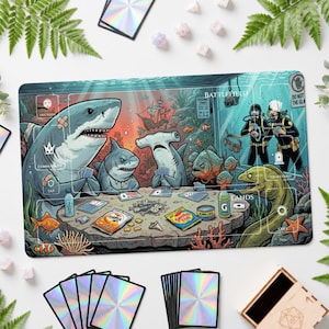 MTG speelmat Poker Sharks | Magic Commander EDH kaartmat 24x14 zones