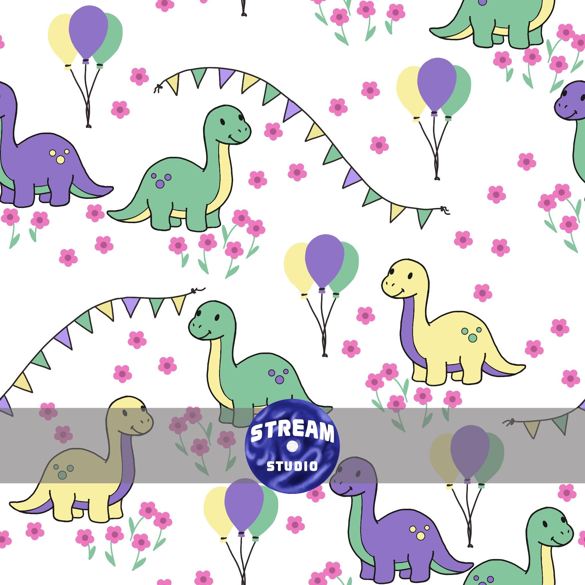 Brontosaurus Seamless Pattern Digital File for Download - Etsy