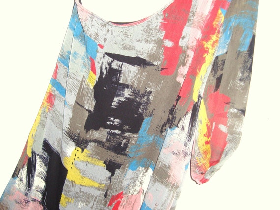 Items similar to Abstract prints dress / Robe style peinture abstraite ...