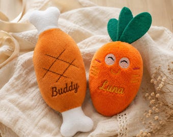 Juguete personalizado para perros con nombre bordado, juguete de peluche personalizado para mascotas, regalo de cumpleaños para cachorros.