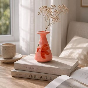 Koi & Wildflower Ceramic Object | One-of-a-Kind Shelf Decor