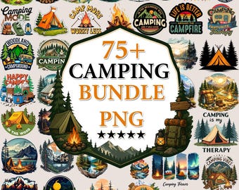 75+ Camping Bundle Png, Camping Clipart, Camping Stripes Png, Camping Fishing Png, Sublimation Design, Outdoor Adventure, Camp Life Designs