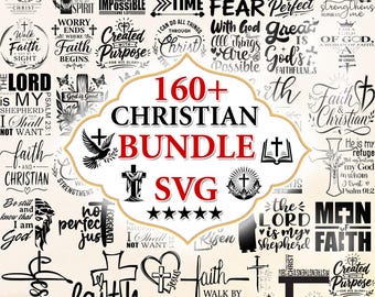 160+ Christian Bundle Svg, Christian Svg Pack,  Bible Verse Png, God Jesus Png, Jesus Svg Bundle, Faith Svg Designs, Child of God Svg
