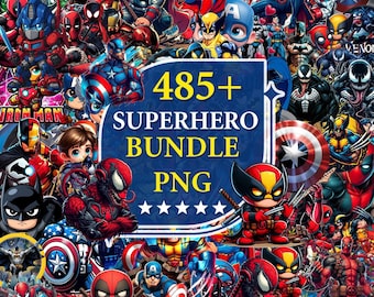 485+ Superhero Png Bundle, Superheroes Clipart, Marvel Superhero Clipart, Superhero Sublimation Files, Cartoon Svg Design, Avengers Clipart