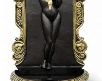 Gusseisen Figur Wandbrunnen, Schwarz Gold, Indoor Outdoor Gebrauch