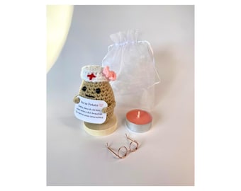 Nurse Potato Geschenkset | Krankenschwester Geschenk | Positive Potato | Pflegekraft Geschenk | Danke für deinen Einsatz | Personalisierbar