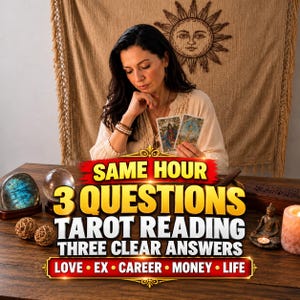 3 Question Psychic Tarot Reading | Same Hour Detailed Answers | Ask About Love, Ex, Career or Money | Honest Personal Guidance