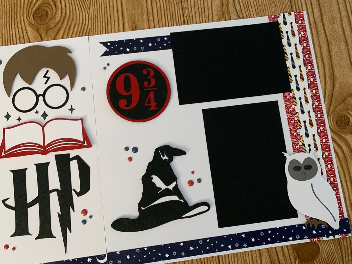 Harry Potter Themed Premade Scrapbook Layout 2 page 12x12 Etsy