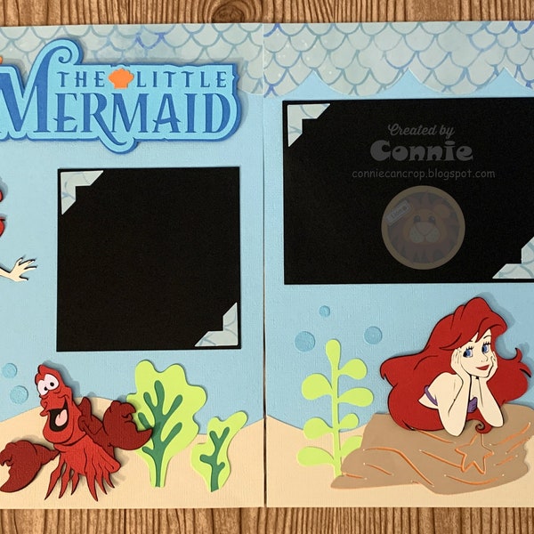 The Little Mermaid Ariel Disney Themed Premade Scrapbook Layout 2 page 12x12