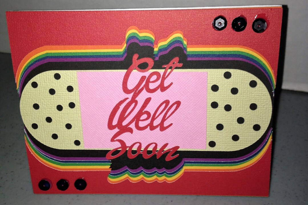 Get Well Soon Giant Bandaid Card 4.25"x 5.5" Hand Made Greeting Card ...