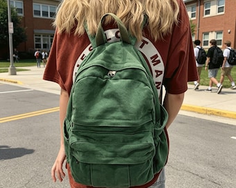 Stylish And Practical Small Backpack – Zippered Canvas Backpack, Perfect For School, Travel, Or As A Unique Personalized Gift,Bag