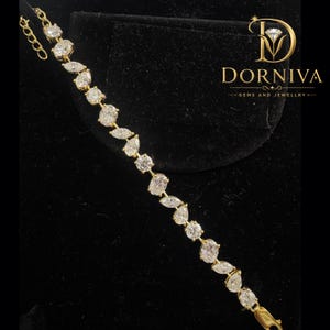 9.00 CT Multi Shape Lab Grown Diamond Tennis Bracelet, Luxury Link Bracelet, Wedding Jewelry