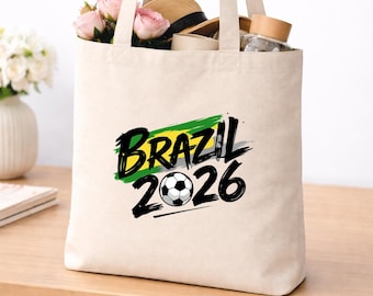 Brazil Tote Bag, Brazil Football Bag, International Soccer 2026 Bag, Soccer Fan Bag, Game Day Bag, Football Fan Bag, Football 2026 Tote Bag