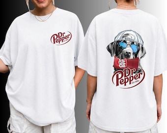 Vintage Dr Pepper Dog Graphic Tee, Soda Lover Gift, Comfort Colors Shirt