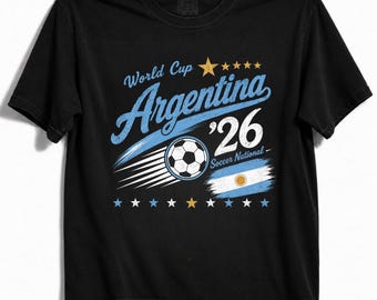 Retro Argentina World Cup '26 Soccer T-Shirt – Vintage Argentinian Football Graphic Tee