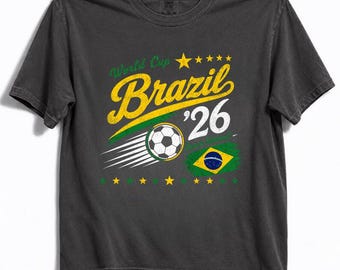 Retro Brazil World Cup '26 Soccer T-Shirt: Vintage 90s Football Fan Tee