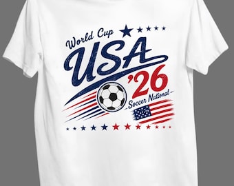 Retro America Soccer National Team Comfort Color Shirt, Vintage 90s Soccer Team WC 2026 Graphic Tee. USA  Football Fan Gift.
