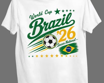 Retro Brazil World Cup '26 Soccer T-Shirt: Vintage 90s Football Fan Tee