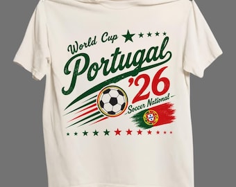 Potugal Soccer National 2026 Comfort Color Shirt, Retro 90s Soccer Team WC 2026 Graphic Tee. Potugal Football Fan Gift.