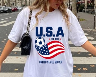 USA Soccer T-Shirt, United States Football Team Graphic Tee, World Cup 2026 Outfit