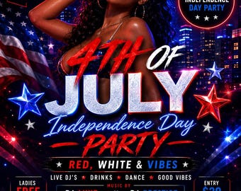 4th of July Party Flyer Template | Independence Day Club DJ Poster (Canva)