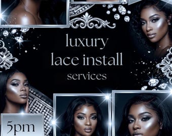 Pack of 3 Luxury Lace Install Flyer Canva Template| Beauty Salon Promotion (Digital Download)