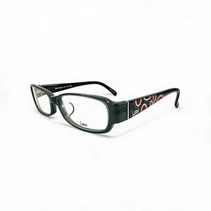 Montura de gafas rectangular vintage verde bosque oscuro: lentes verde esmeralda oscuro, patillas anchas con estampado tribal, gafas ópticas Y2K Geek Chic 24
