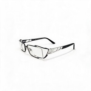 Vintage Rectangular Metal Glasses: Cyberpunk Geometric Cutout Temples, Y2K Office Siren Style 4