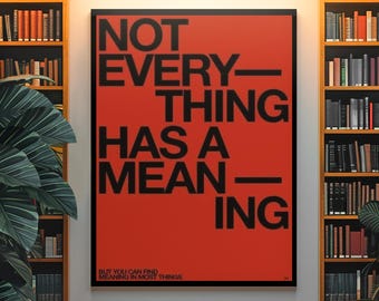 Y2K Not Everything Has A Meaning Wall Mount | Timeless Inspiration Wall Art | Aesthetic Red Fashion poster | Minimalistic Living Room Print