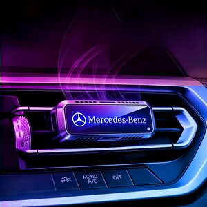 Mercedes-BenzLight Up Air Vent Car Air Freshener, Auto Vent Clip Perfume Diffuser with Benz Logo, Luxury Car Interior Fragrance