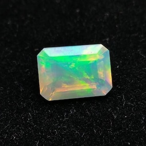 Natural Ethiopian Opal Gemstone, Faceted Rectangular Loose Opal, Colorful Gemstone for Ring, Pendant & Jewelry Making