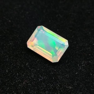 Natural Ethiopian Opal Gemstone, Faceted Rectangular Loose Opal, Colorful Gemstone for Ring, Pendant & Jewelry Making