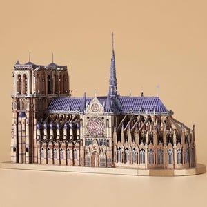 Notre Dame Cathedral 3D Metal Puzzle, Paris Architecture Model Kit, DIY Stainless Steel Building Set, Adult Brain Teaser