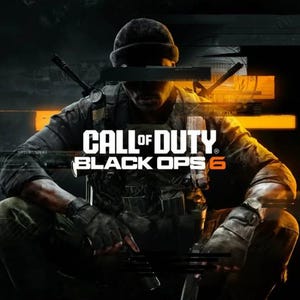 May include: A promotional image for the video game "Call of Duty: Black Ops 6". The image features a soldier in tactical gear, kneeling with a weapon. The game's title is prominently displayed in white text against a dark background with orange accents.