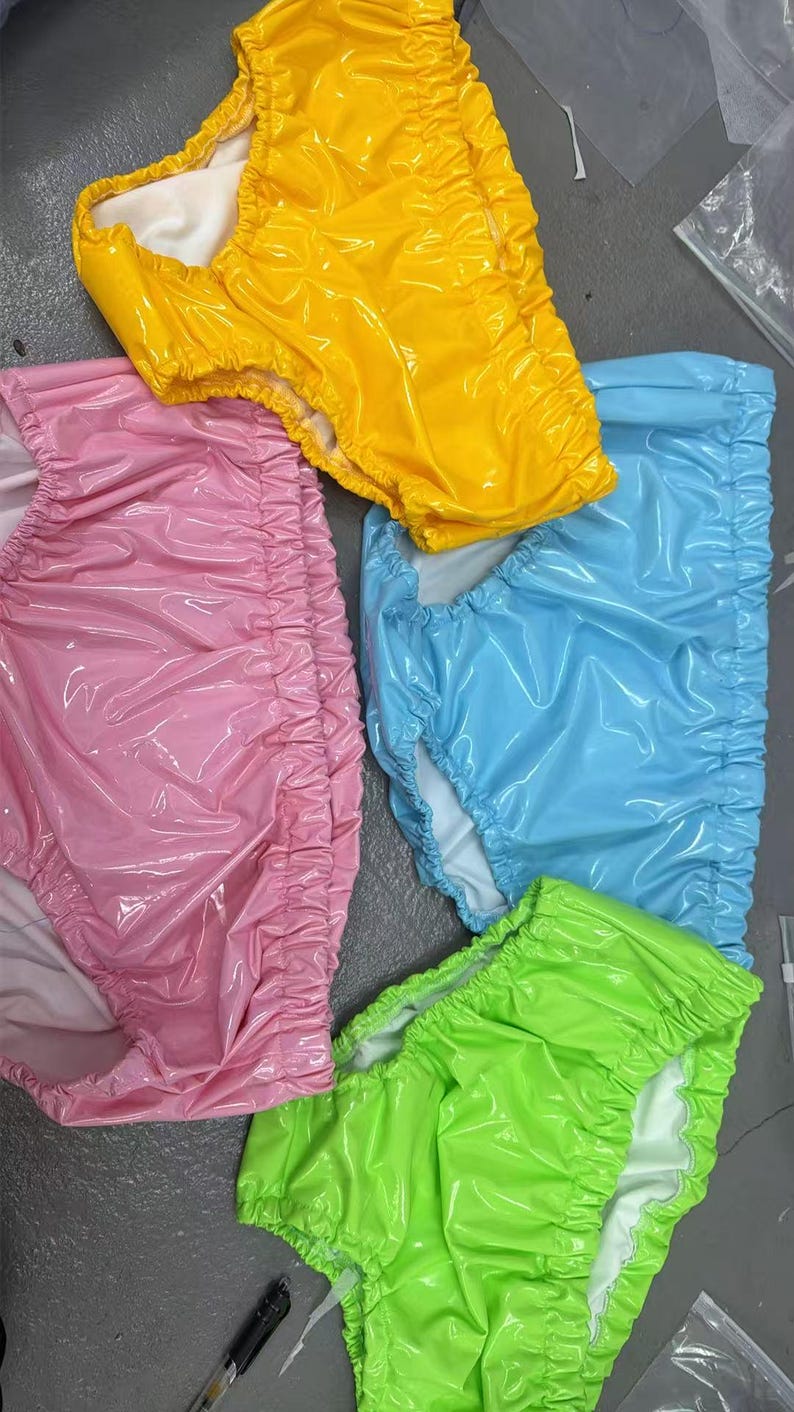 Adult PVC plastic pants, diaper covers, waterproof underwear, reusable and customizable image 6