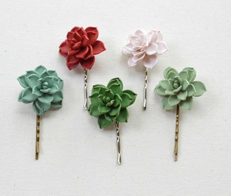 1 pcs Succulent Hair. Succulent Hair Clip. Succulent Hair Accessories. image 1