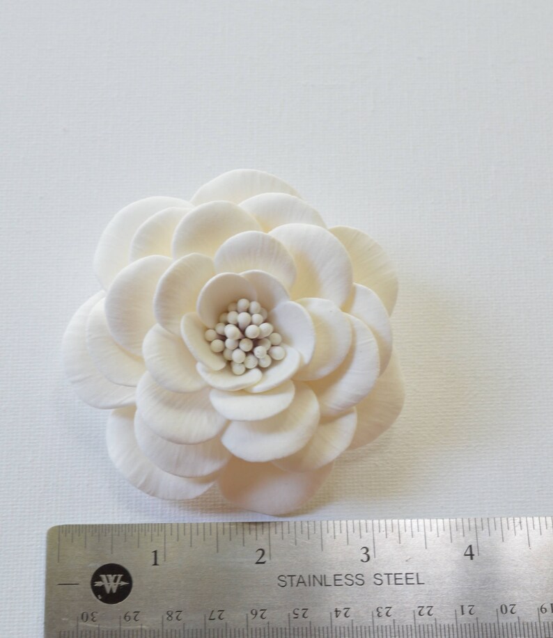 Large White Rose Hair Clip White Bridal Hair Clip White Etsy