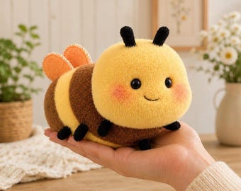 Bumble Bee Plush Toy 20cm | Soft Honey Bee Stuffed Animal, Kawaii Decor