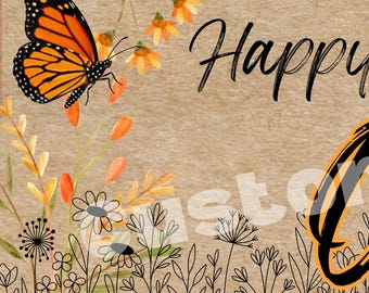 Monarch Butterfly Birthday Banner