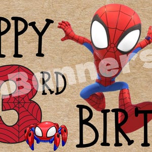 Spidey and Friends Happy Birthday Banner (customizable) image 5