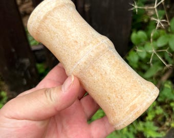 Handgesneden jade bamboe pennenhouder stenen knop vaas Chinese geleerde bureau decor cadeau