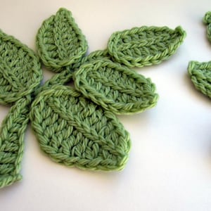 Crochet PATTERN Branch of Leaves: Photo Tutorial English US Terms Unique Design Leaf Applique Spring Autumn Gifts Digital Download PDF #76