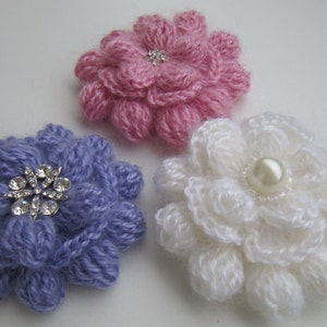 CROCHET PATTERN Flower Brooch, Mohair Yarn Crochet 3D Flower Easy Pattern, Beautiful Crochet Flower Diy Gifts, Download PDF Pattern #85