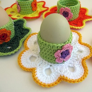 Crochet Flower Egg Holder PATTERN: Easy Easter Decor (PDF Download #49)