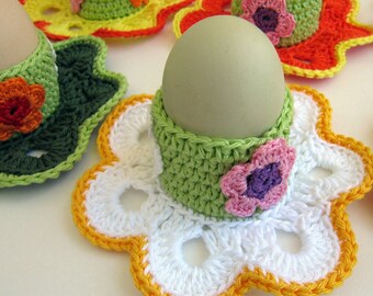 Crochet PATTERN Easter Flower Egg Holder. Easy crochet home decor pattern tutorial. Crochet Easter gifts unique pattern. Download PDF #49