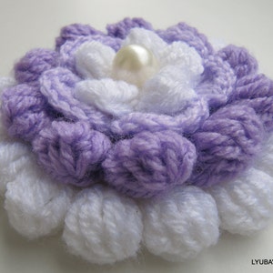 CROCHET PATTERN Flower Lilac Mosaic, Beautiful Flower Unique Design Easy Pattern, Crochet 3D Flowers Diy Gifts, Download PDF Pattern 75 image 1