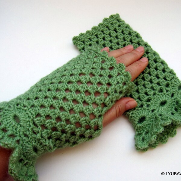 Crochet Lace Gloves Etsy