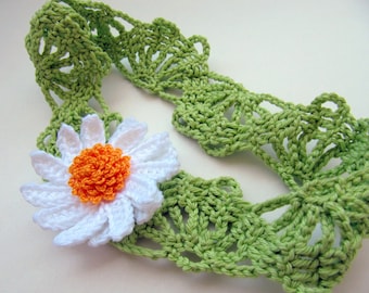 Crochet Daisy Flower Headband PATTERN: Easy Spring Baby Girl DIY (PDF #35)