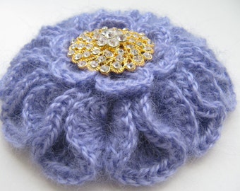 CROCHET PATTERN* Big Flower Brooch Unique Design, Crochet 3d Large Flower Tutorial Pattern, Mohair Yarn Diy Crochet Download PDF Pattern #86